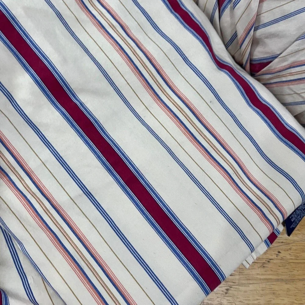 Chaps Home Casablanca Queen Sheet‎ Set Flat & Fitted Multi Stripe Cotton Cream